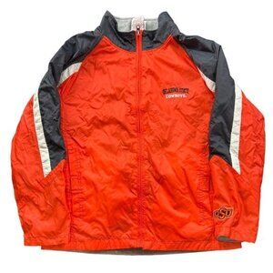 Red Oak‎ Oklahoma State Cowboys Orange Grey White Track Jacket Size M |D1